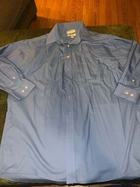 Covington Long Sleeve Dress Shirt 17-17 1/2 32/33 Blue Cotton